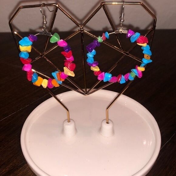 Multi colored hoop earrings  - Picture 1 of 1
